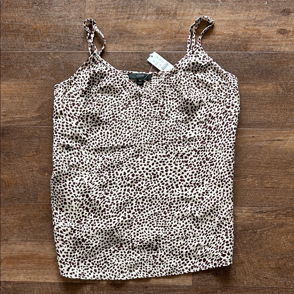 J. Crew Silk Leopard Print Camisole Top